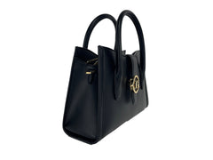 Michael Kors Gabby Small Black Leather Satchel Bag
