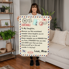 To My Daughter Braver I Love You (From Mom) – Sherpa Fleece Blanket